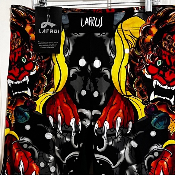 Lafroi Agile MMA Board Shorts Mens Sz L Dragon Graphics Cross Train Martial Arts - Picture 2 of 5
